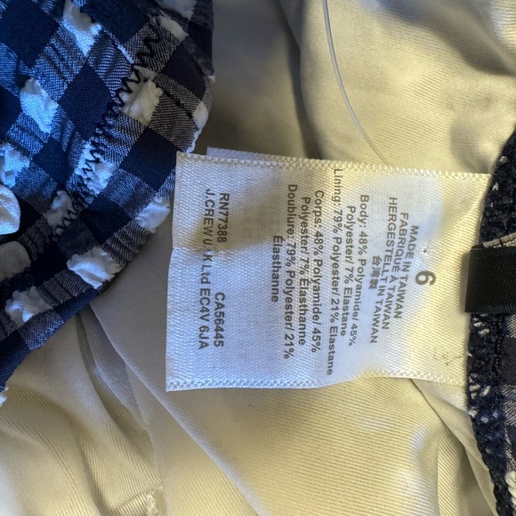 NWT J. Crew Ruched bandeau one-piece in gingham - Picture 9 of 9